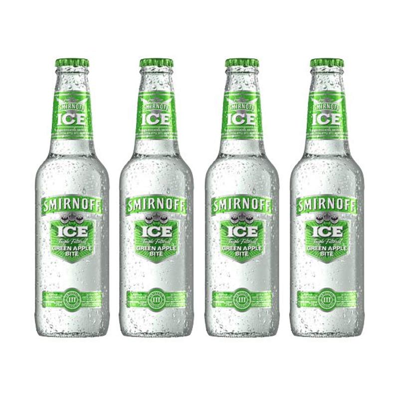 Promo Smirnoff Ice Green Apple Bite Minuman Alkohol [275 mL/ 4 pcs] di