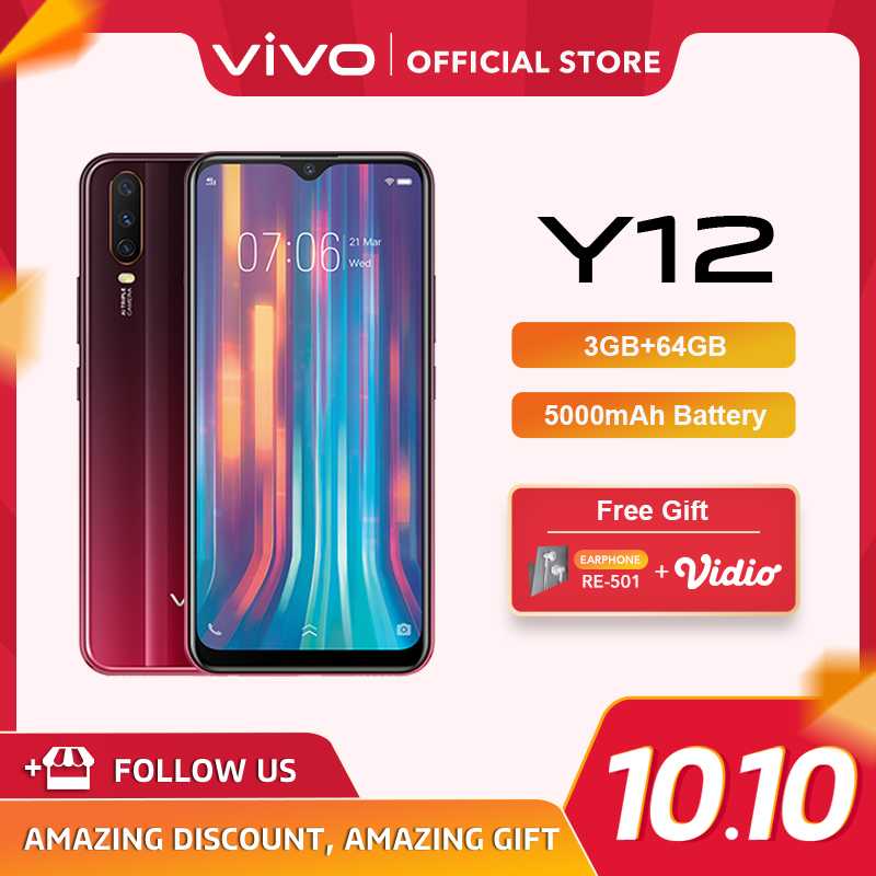âˆš Vivo Y12 Smartphone [64gb/ 3gb] Terbaru Juli 2021 harga murah