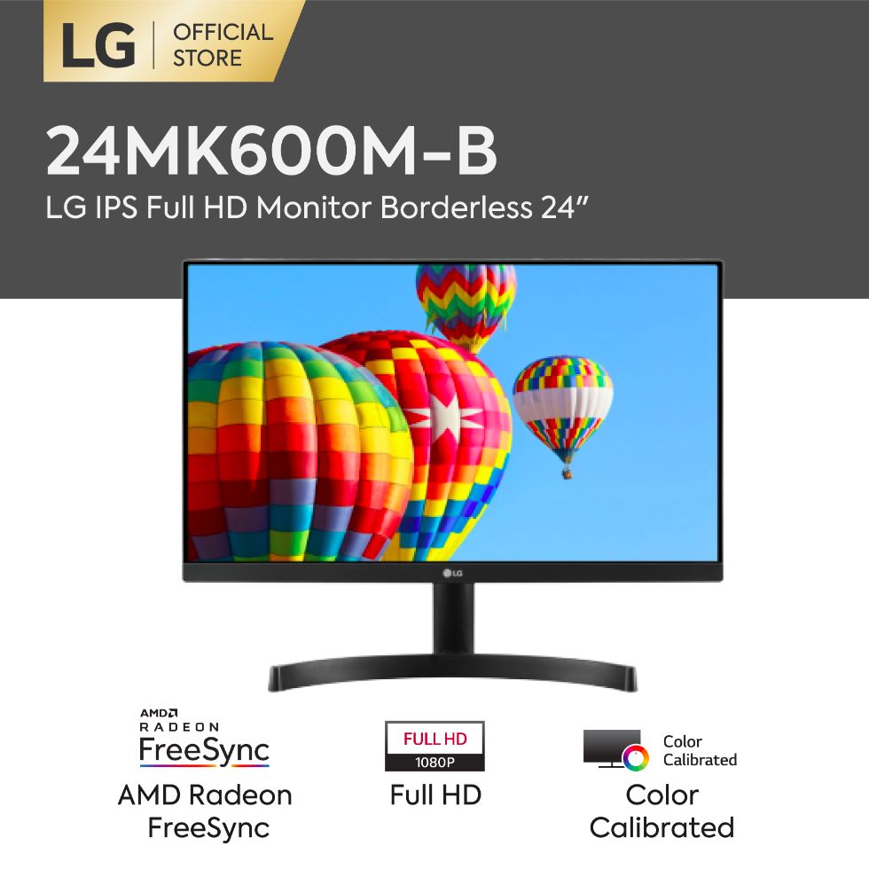 Jual FS - LG 24MK600M-B Monitor 24-Inch Full HD 3 Side Borderless with ...