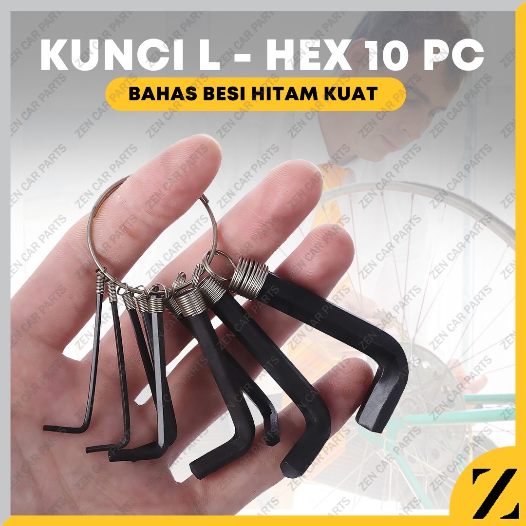 Jual Zen Hex Key Ring 10 In 1 Tools Set Kunci L [10 Pcs] Di Seller