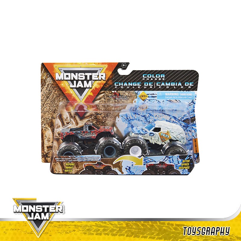Jual Monster Jam Color Change 1/64 Northern Nightmare vs Yeti Trucks