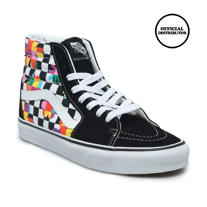 Checkered floral clearance sk8 hi vans
