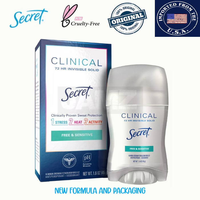 Jual Secret Deodorant Clinical + Strength Antiperspirant Free