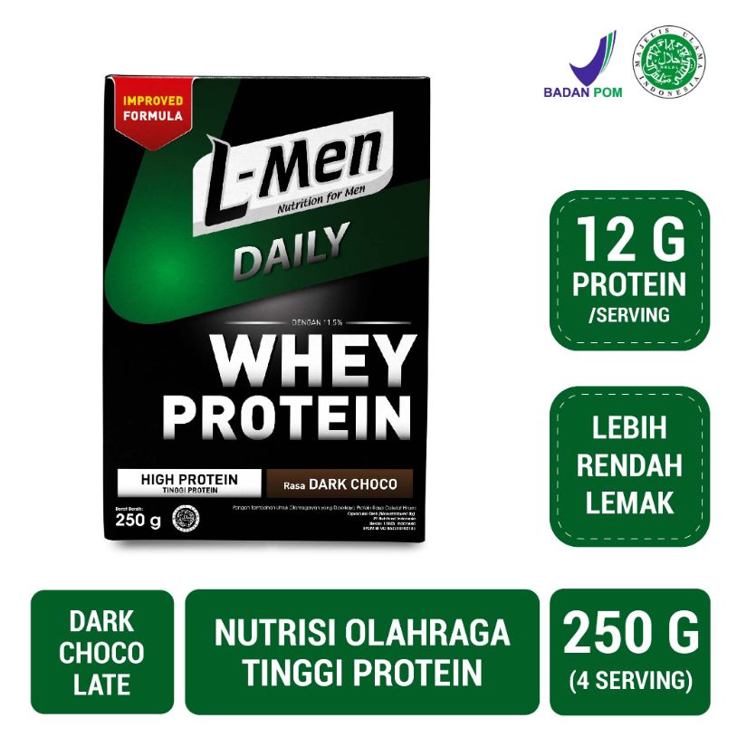 Jual L Men Whey Daily Dark Chocolate 250g Suplemen Tinggi Whey Protein Terbaru Juli 2021 
