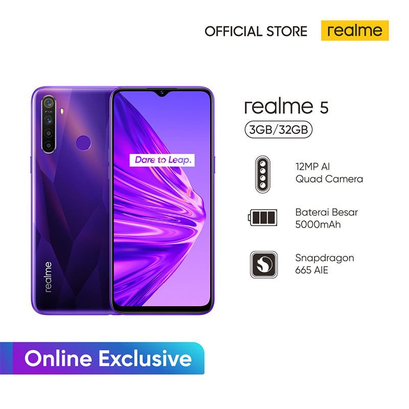 Jual Realme 5 Smartphone [32GB/ 3GB/ Official Store