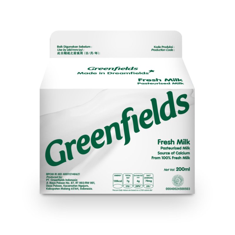 Jual GREENFIELDS Fresh Full Cream Susu [200 mL] di Seller Meat Market