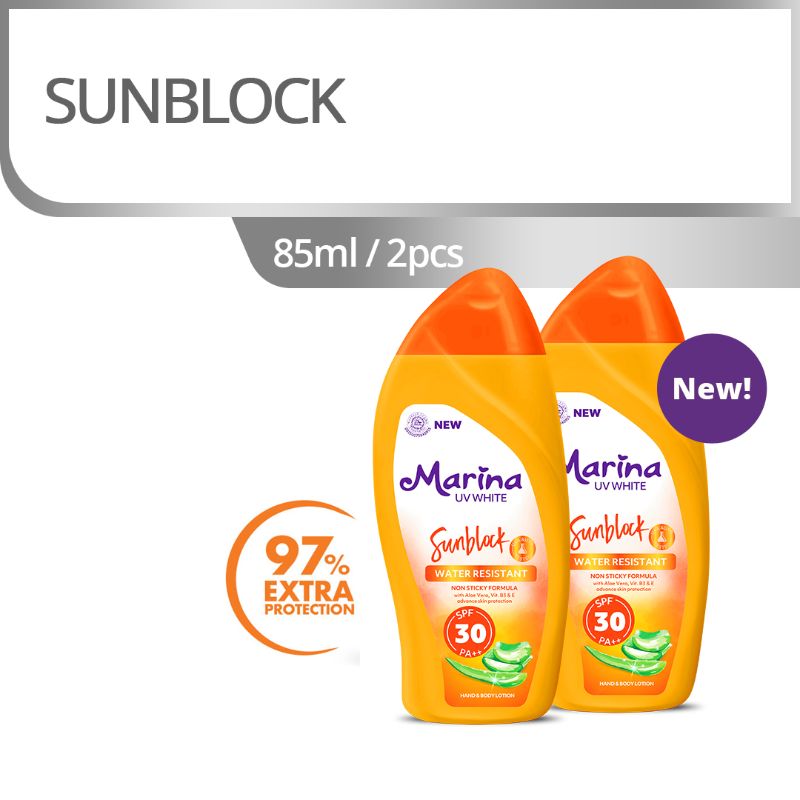 Jual Marina Hbl Uv White Sunblock 85ml 2 Pcs Online Desember 2020 Blibli
