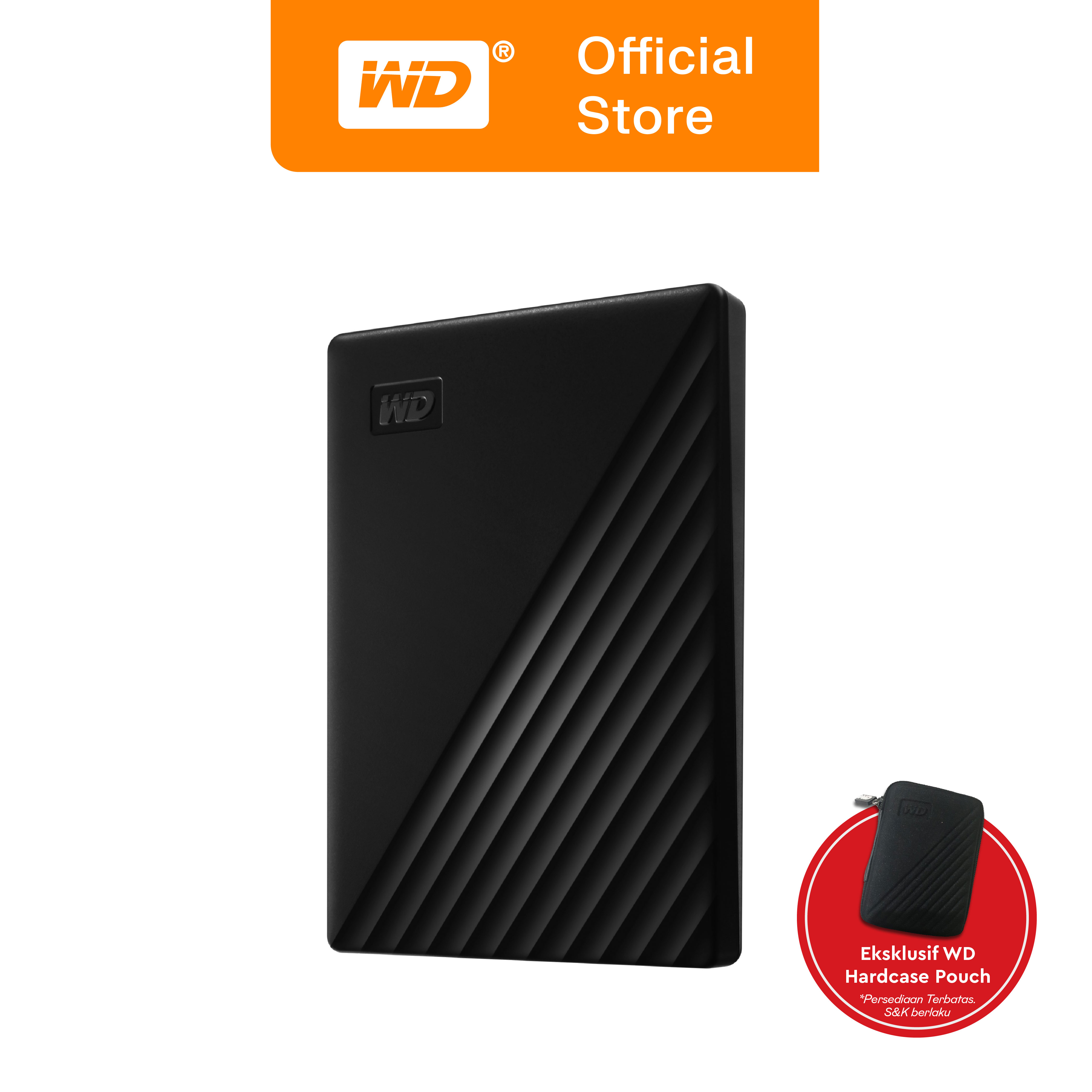Western Digital WD New My Passport 1TB Harddisk Eksternal USB Black  Free Pouch