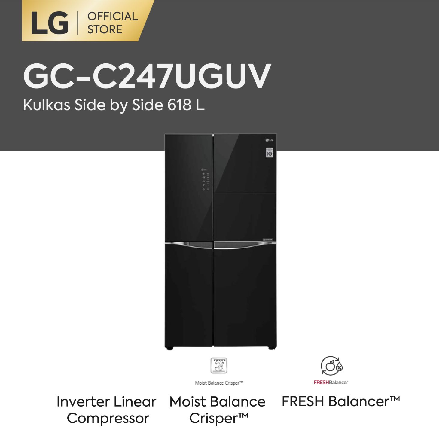 Jual Lg Gcc247uguv Kulkas Side By Side Inverter Linear Compressor [675