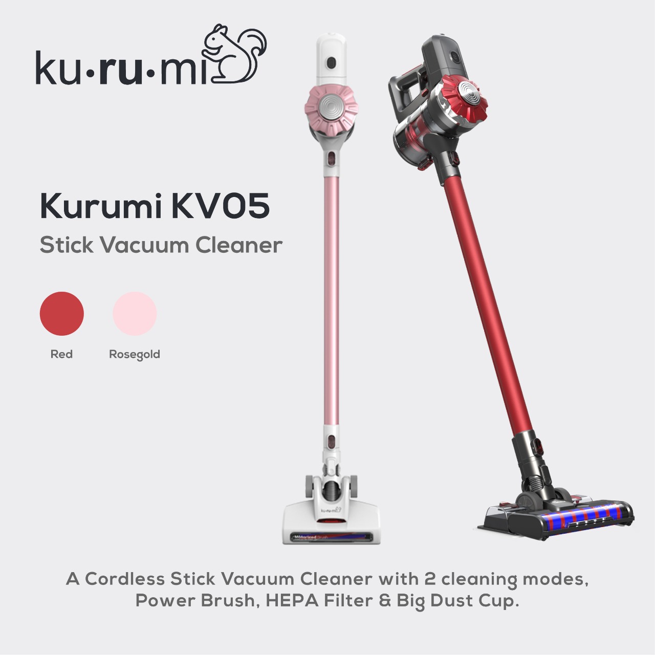 Jual Kurumi KV 05 Cordless Stick Vacuum Cleaner Red di Seller Kurumi
