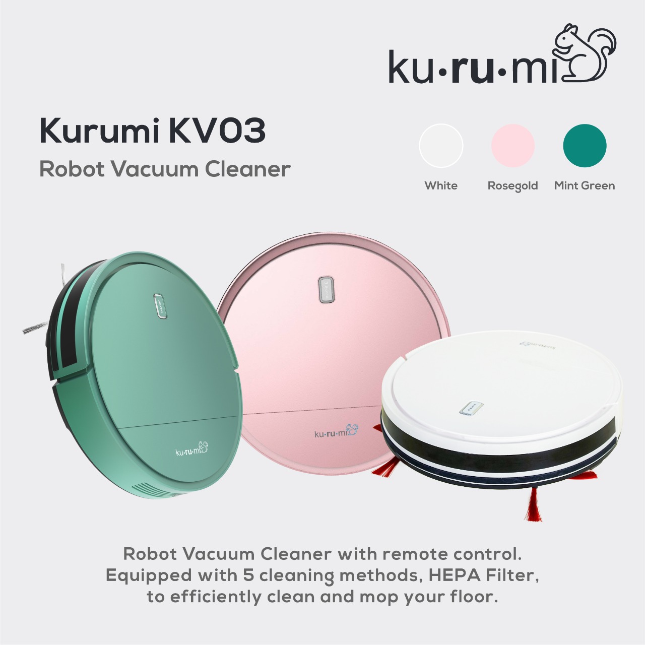 Jual Kurumi KV 03 Robot Vacuum Rose Gold di Seller Klikbabylove