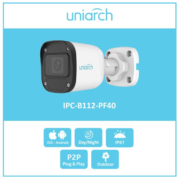 Jual Uniarch Ipc-b112-pf28 (40) Network Mini Fixed Bullet Cctv Camera ...