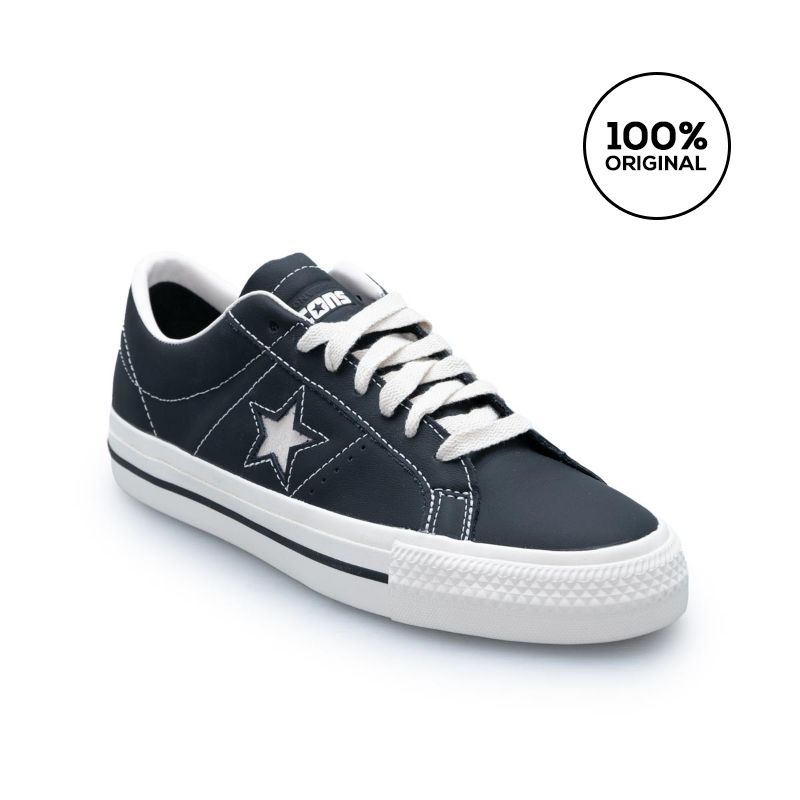 Converse one star best sale leather black