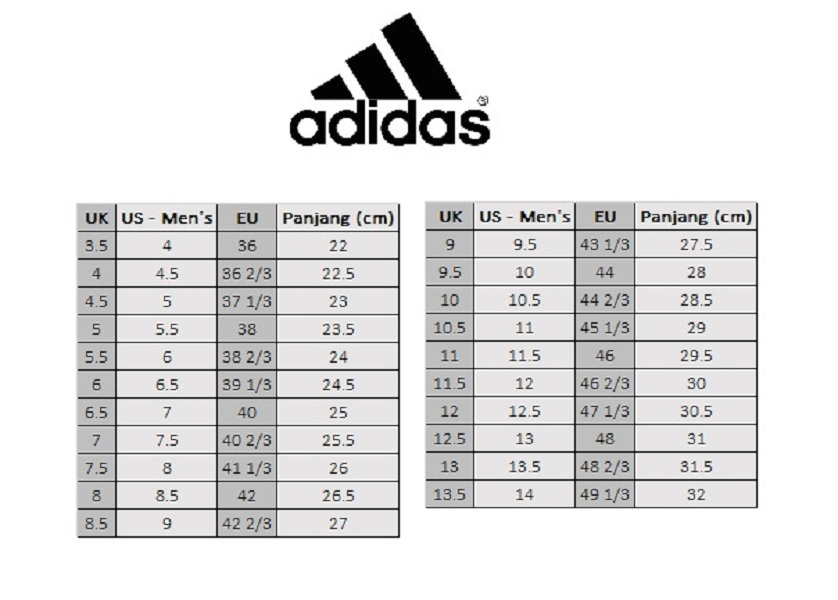 Adidas terrex clearance size chart