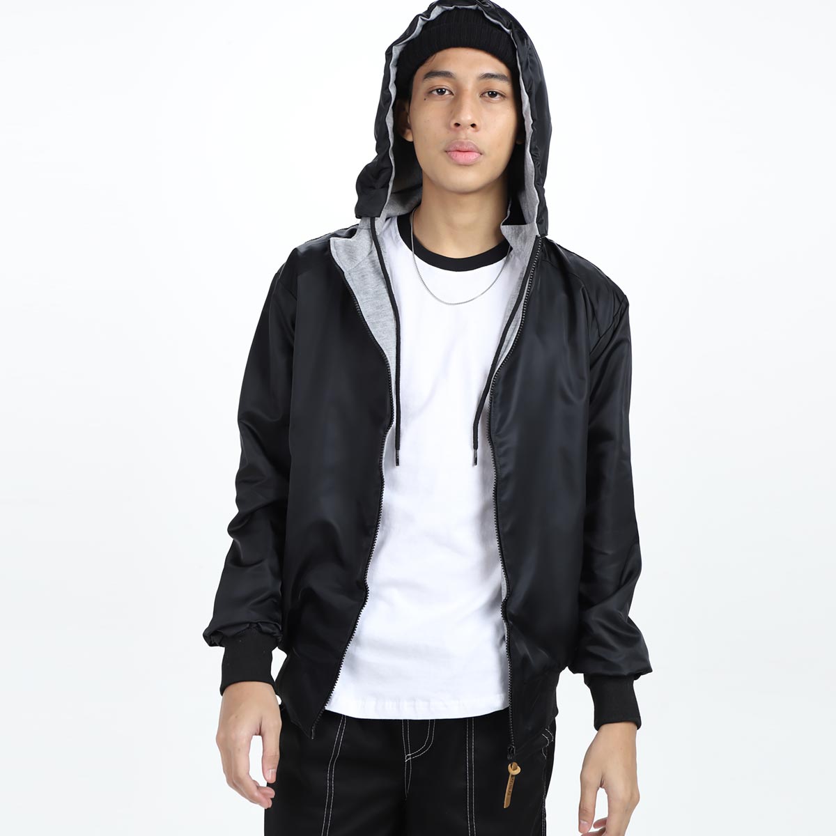 Jual Blythe Bomber Jacket Hoodie Zipper Pria Black di Seller Blythe