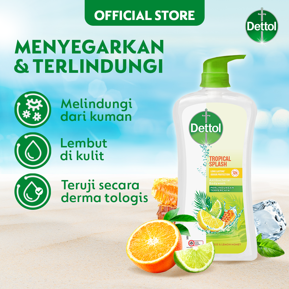 Jual Dettol Tropical Splash Body Wash [410 G] free dettol Disinfectant