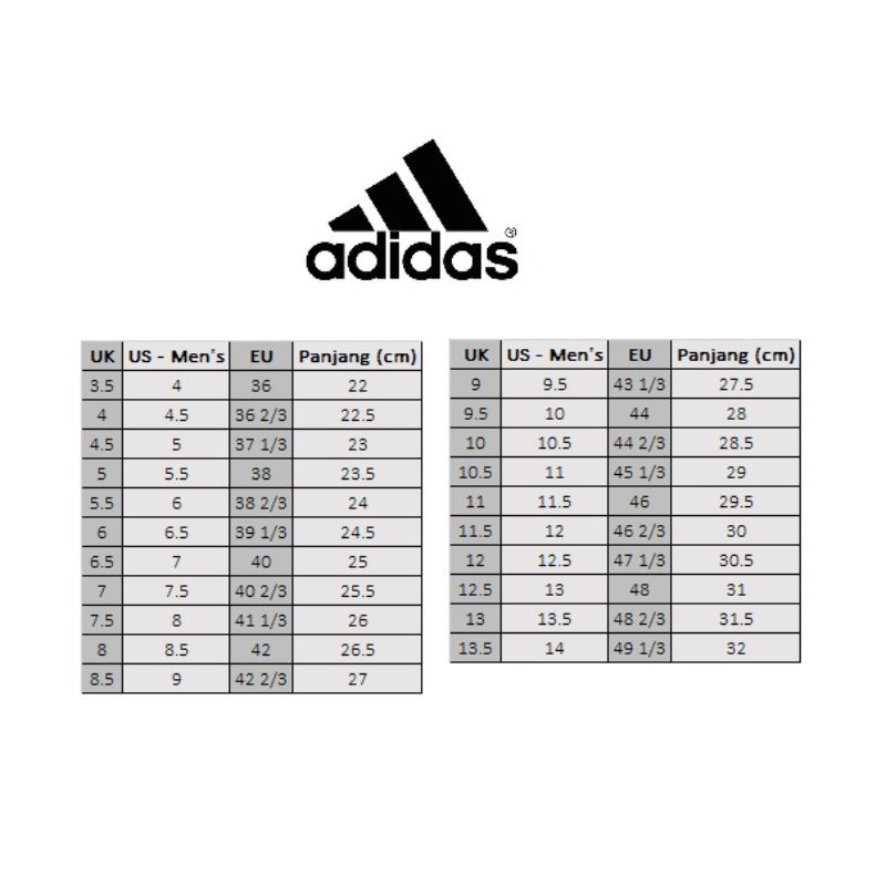 Adidas pure boost size chart outlet