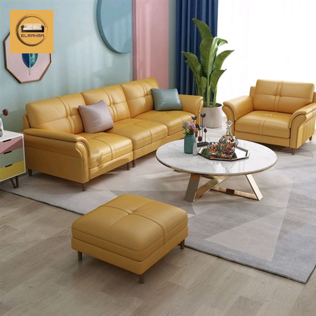 Jual Sofa Ruang Tamu Kulit Minimalis Elegant Mewah Modern Berkualitas