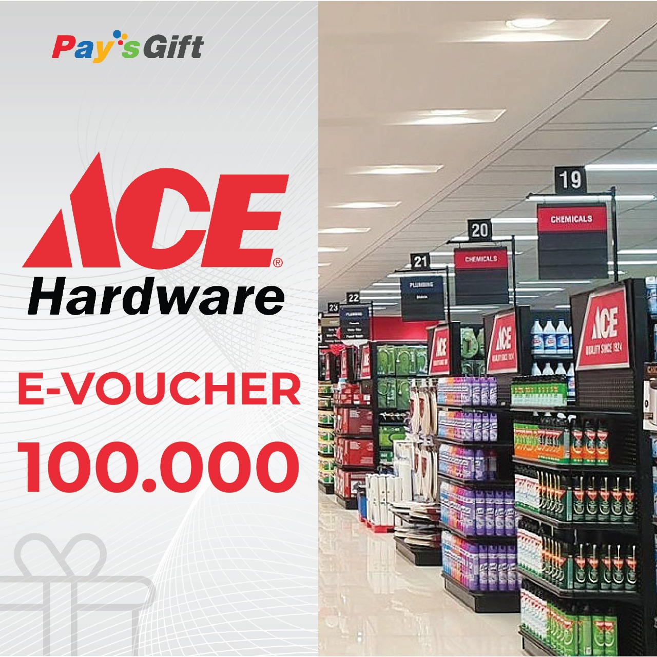 Promo [Paysgift] Voucher Digital Ace Hardware Value Rp 100.000 Diskon 2