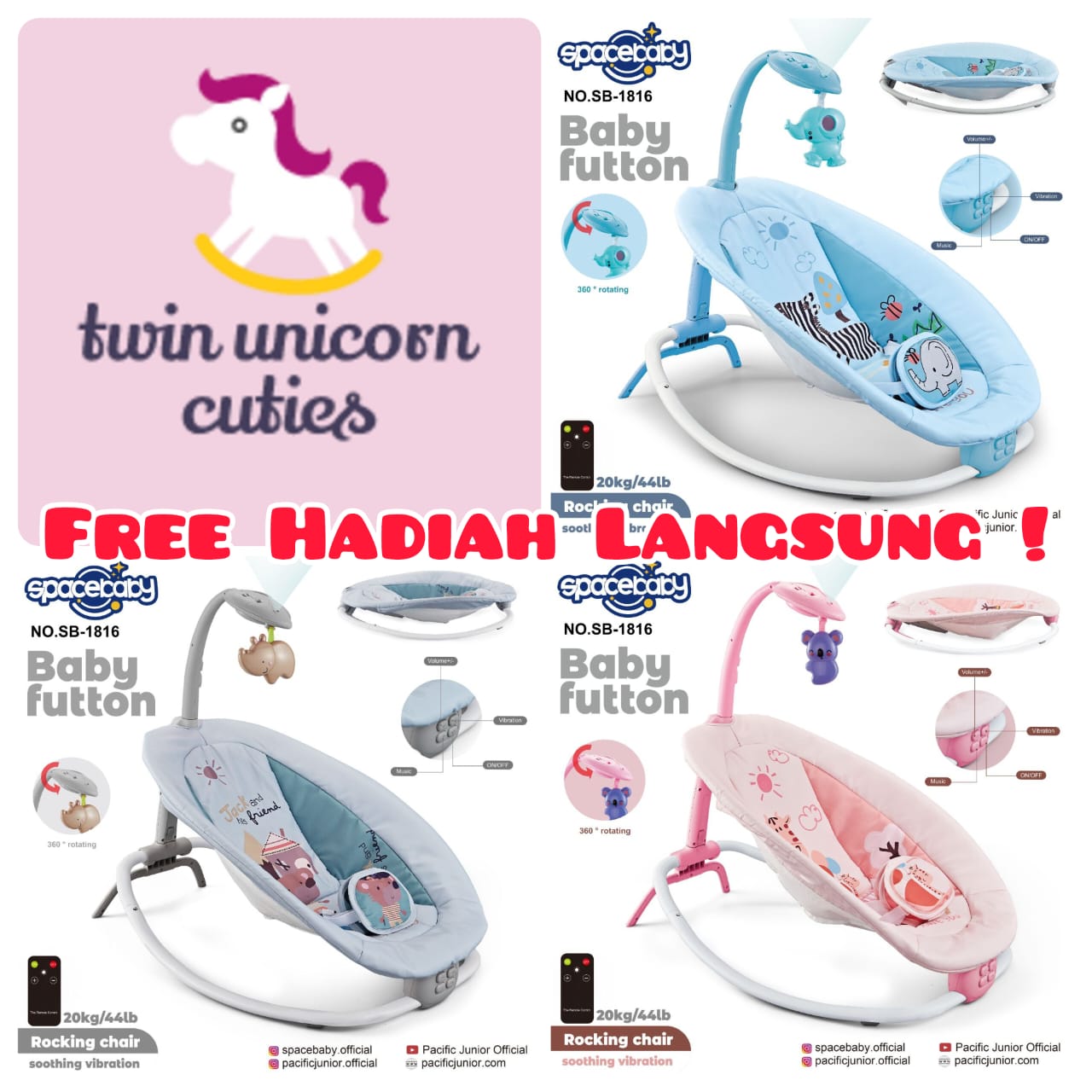 Jual Space Baby Sb 1816 Bouncer Rocking Chair Baby Futton Kursi