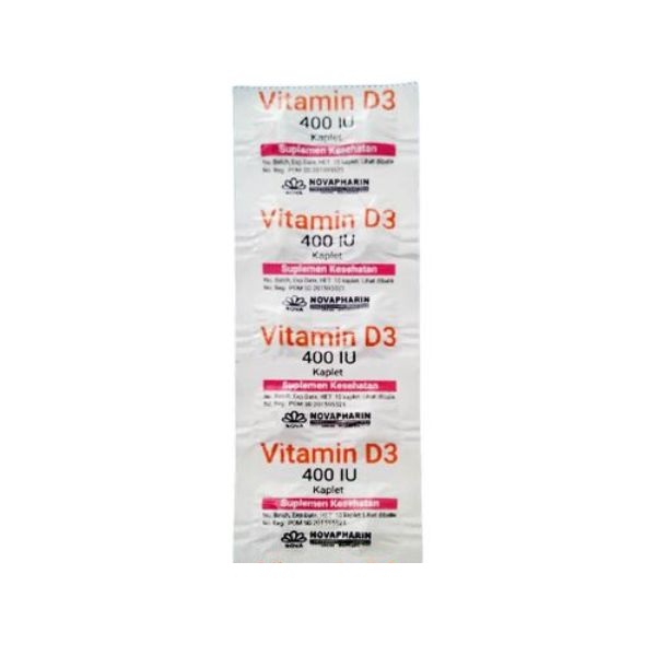 Jual VITAMIN D3 NOVAPHARIN 400 IU STRIP 10 KAPLET di Seller Apotek