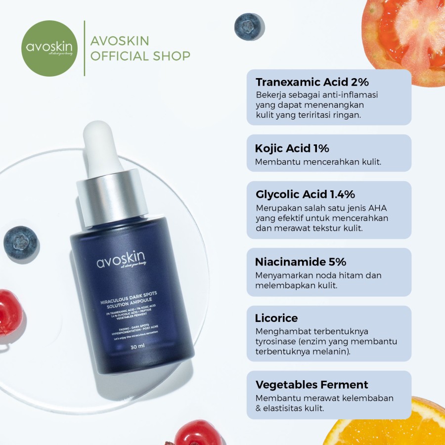 Promo Avoskin Miraculous Dark Spots Solution Ampoule 30 Ml Diskon 10 Di Seller Avoskin Official