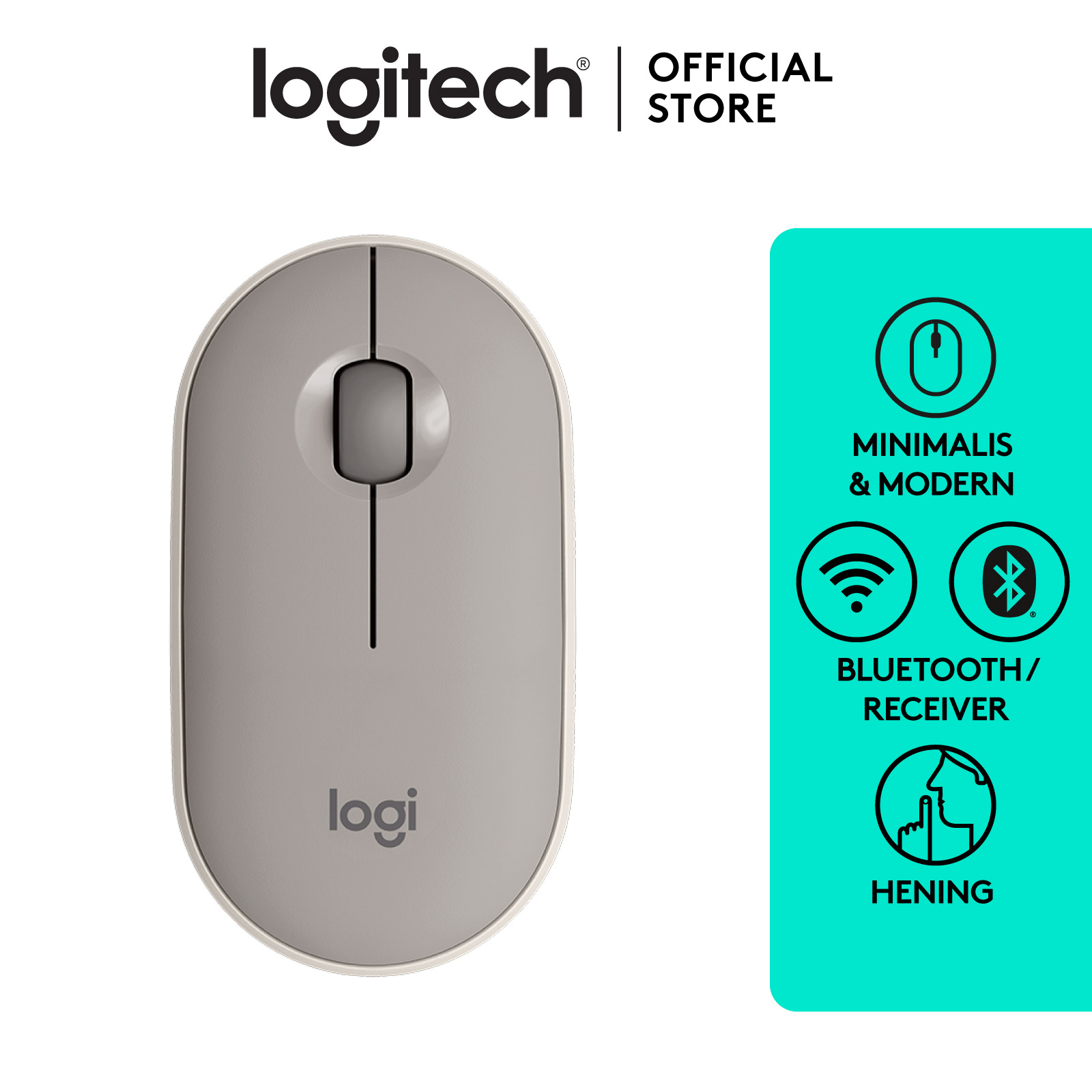 Jual Logitech Pebble M350 Mouse Wireless Bluetooth Untuk Windows, Mac