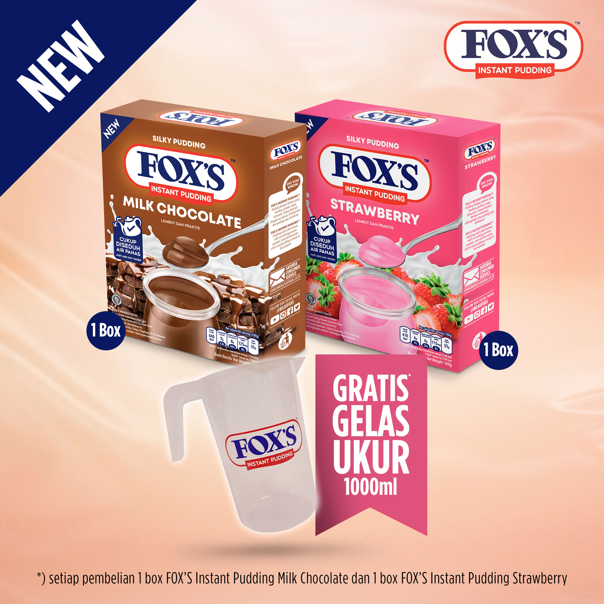 Jual [paket Bundle] 1 Foxs Instant Pudding Milk Chocolate Dan 1 Foxs