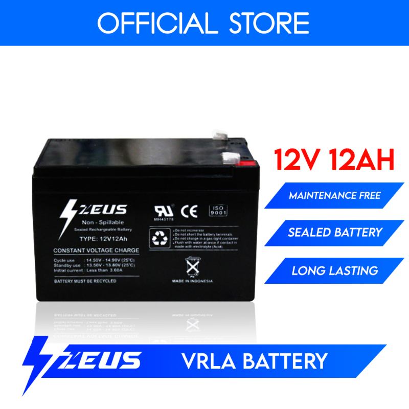 Jual Zeus Battery Baterai Aki VRLA untuk UPS Zeus [12V/12AH] di Seller