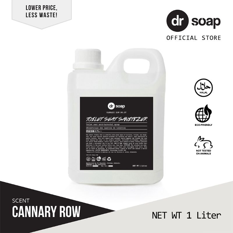 Jual dr soap Toilet Seat Sanitizer Cannary Row [1 Liter/ Refill] di
