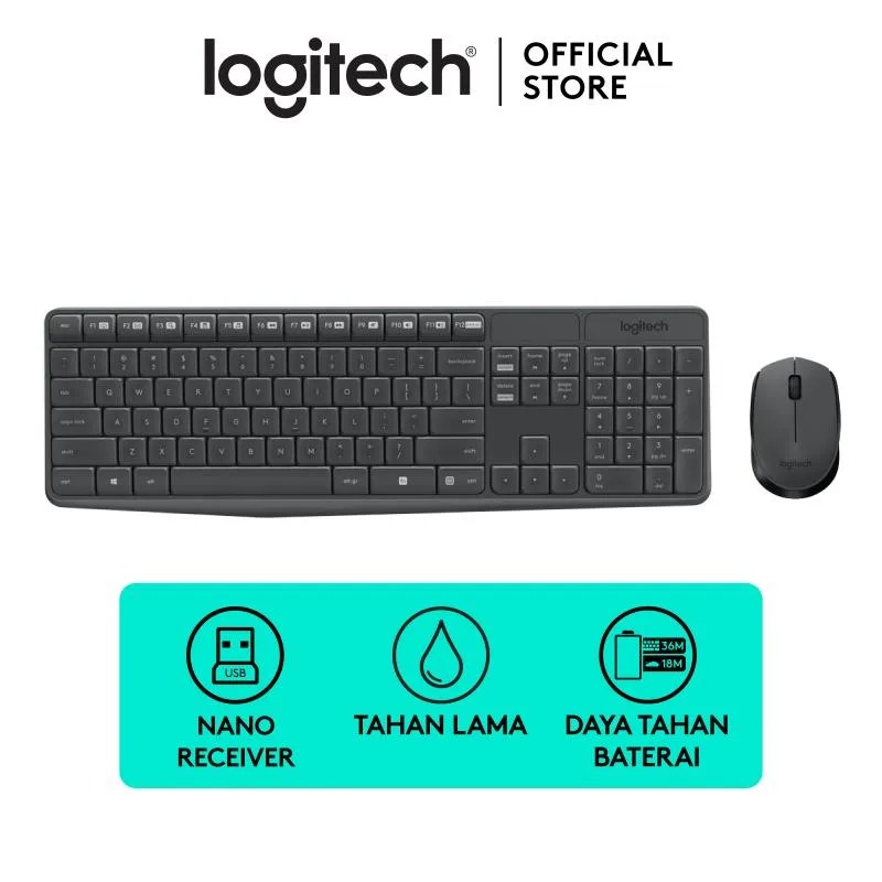 Jual Logitech Mk235 Wireless Keyboard & Mouse Combo Di Seller Logitech