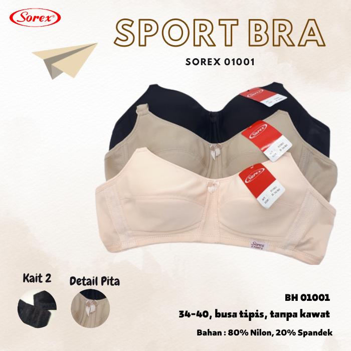 Jual SPORT BRA SOREX 01002 TANPA BUSA TANPA KAWAT - 36 - Jakarta Selatan -  Jojow Shop