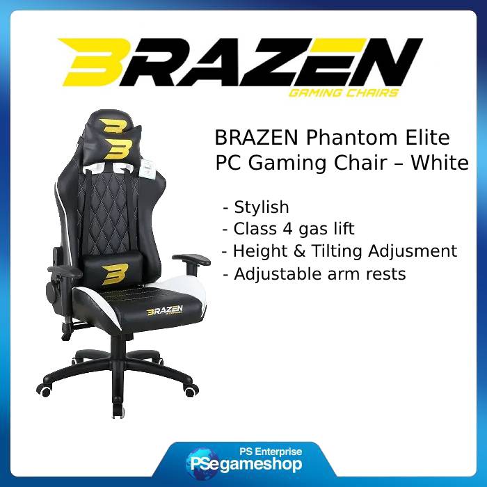 Promo BraZen Phantom Elite PC Gaming Chair White Diskon 2 di