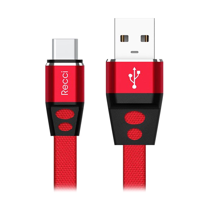 Jual Recci Usb Cable Charger 2 4a Fiber Jacket Cnc 100cm Type C