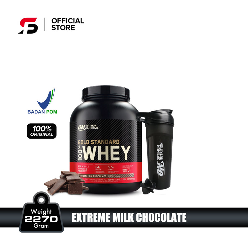 Jual Optimum Nutrition 100 WGS Extreme Milk Chocolate [5 LB] Free Shaker di Seller Blibli