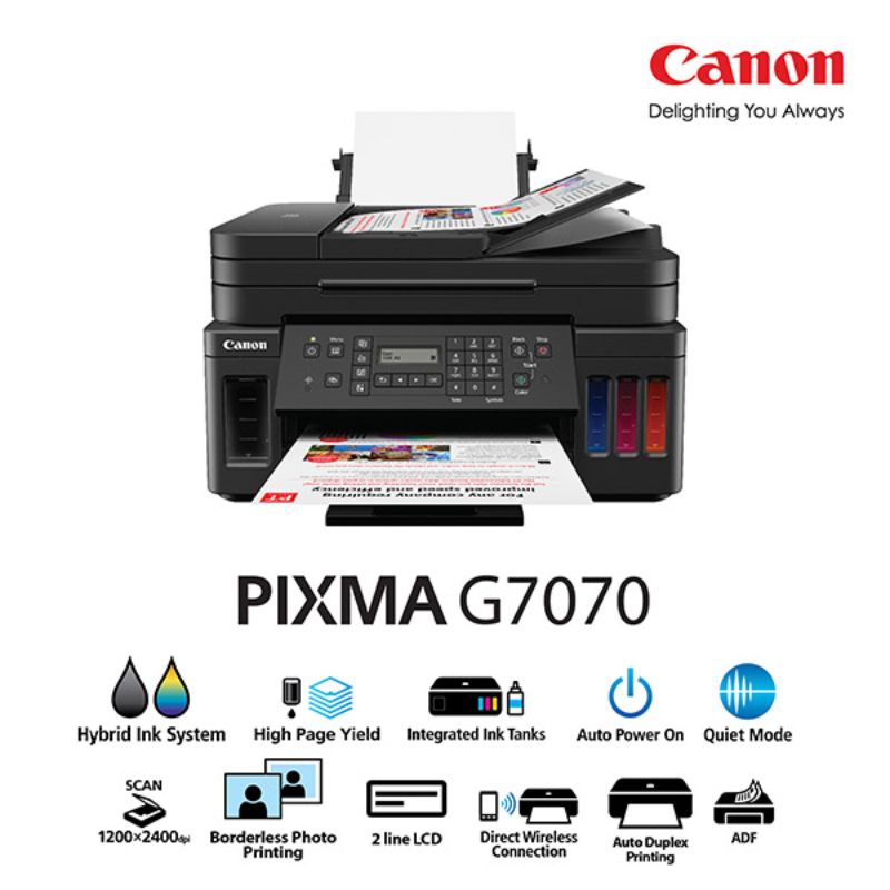 Jual Canon Pixma G7070 Printer with Auto Duplex [Print/ Scan/ Copy/ Fax