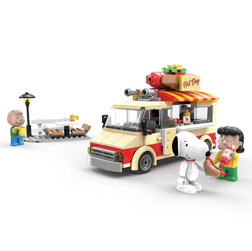 Promo KKV Linoos Snoopy Street Fair Brick Mirip Lego hot dog car Diskon
