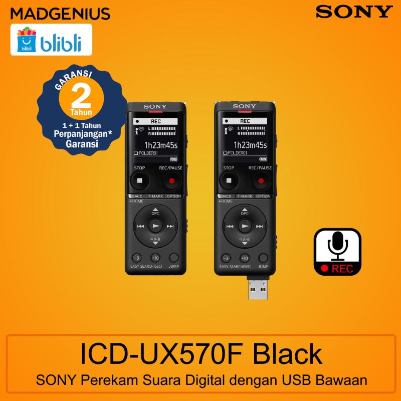 Promo SONY ICDUX570 Digital Voice Recorder Black [Original] Diskon 40 di Seller Jakarta