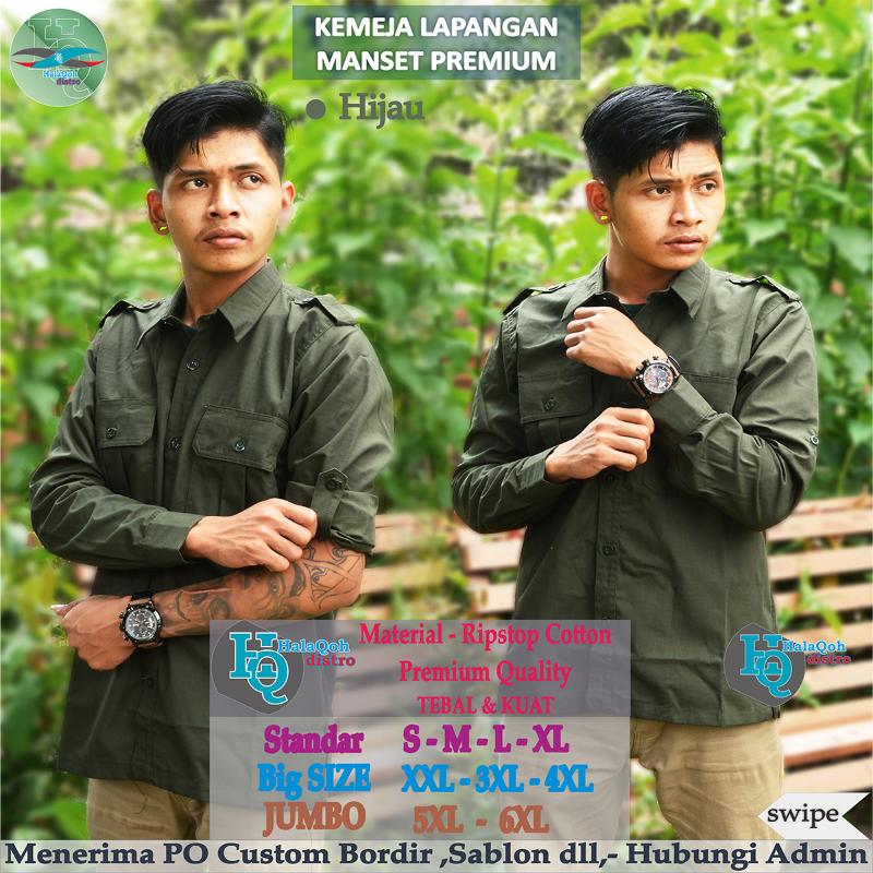 Promo HalaQoh - KEMEJA LAPANGAN PREMIUM LENGAN PANJANG - KEMEJA BIG