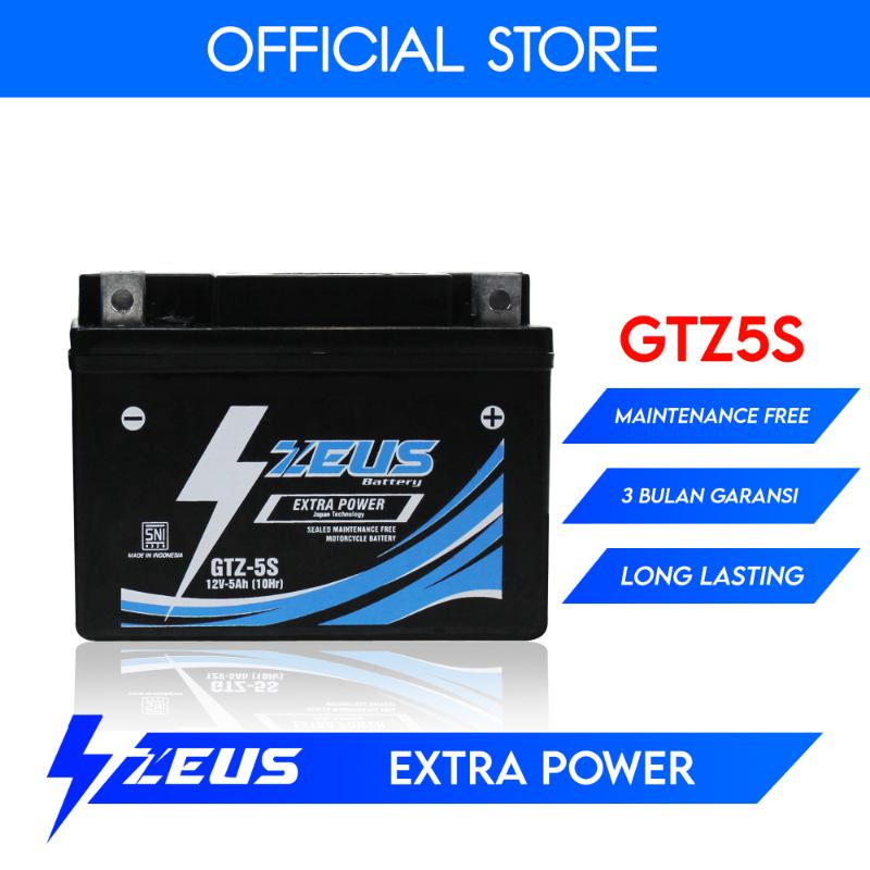 Jual Zeus Battery GTZ5S MF Accu Aki Kering Motor for Lexam 125, Byson