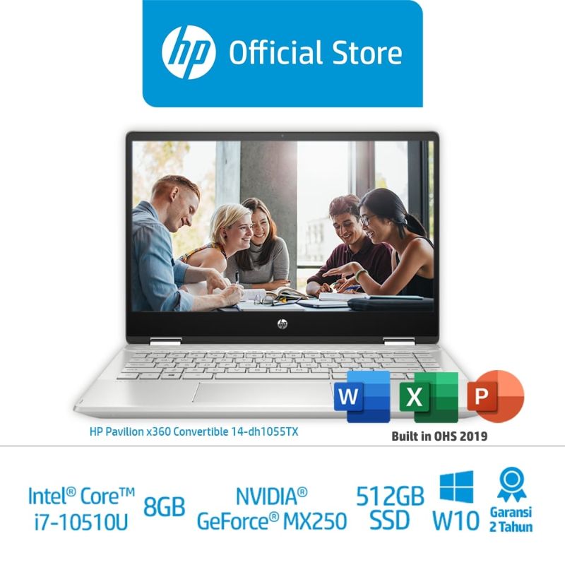 Jual Hp Pavilion X360 14 Dh1055tx Touch Screen Silver Laptop Premium 1a393pa 14 Core I7 8gb Nvidia Geforce Mx250 512gb Ssd W10 Online Desember 2020 Blibli