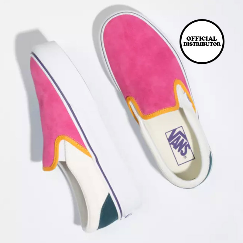 platform slip on vans white