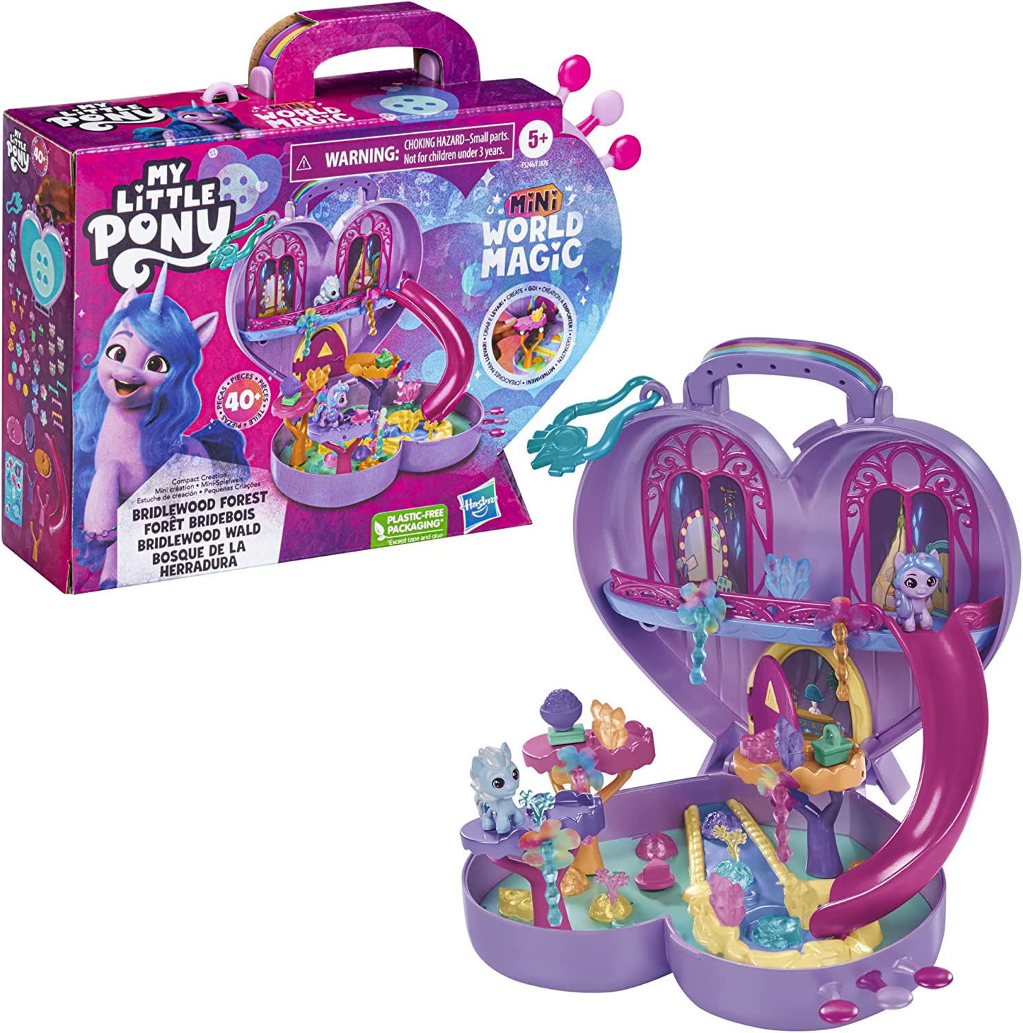 Promo My Little Pony Mini World Magic Compact Creation Bridlewood Forest Toy, Buildable Playset