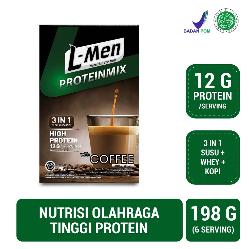Promo Lmen Proteinmix Coffee 6 Sachet (12g Protein) Suplemen 3 In 1