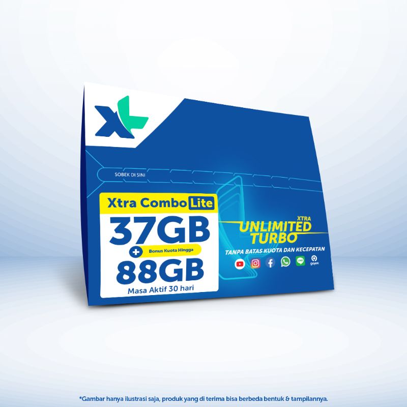 Jual Kartu Perdana Xtra Combo Lite 37GB Bonus hingga 88GB ...