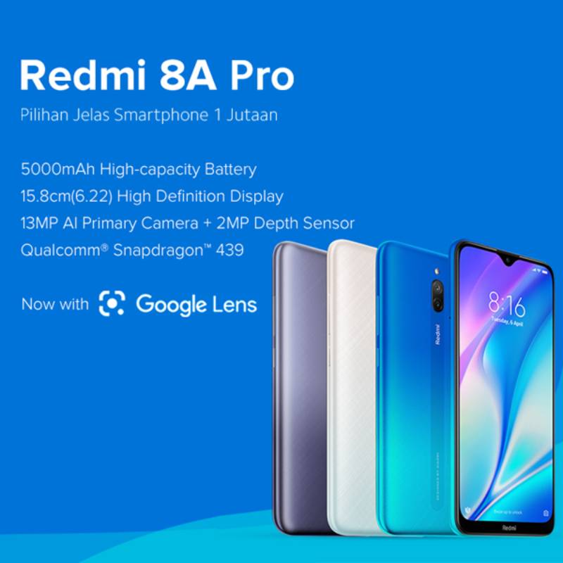 Jual Xiaomi Redmi 8A Pro Smartphone [32 GB/ 3 GB/ O