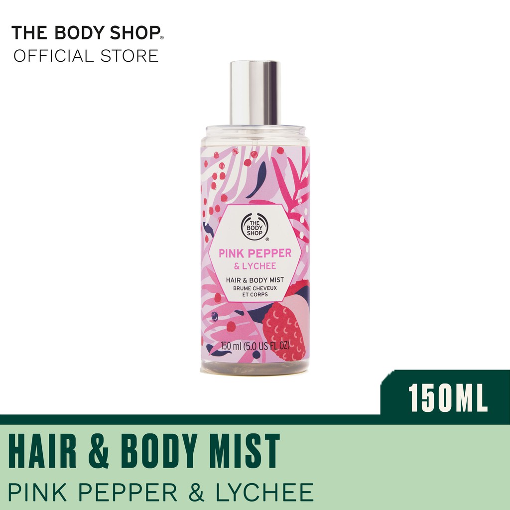 The body shop pink pepper & lychee hair deals & body mist