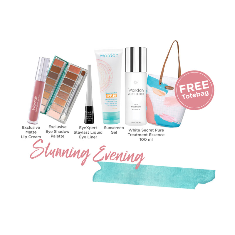 Jual Wardah Stunning Evening Set Make up with Exclusive