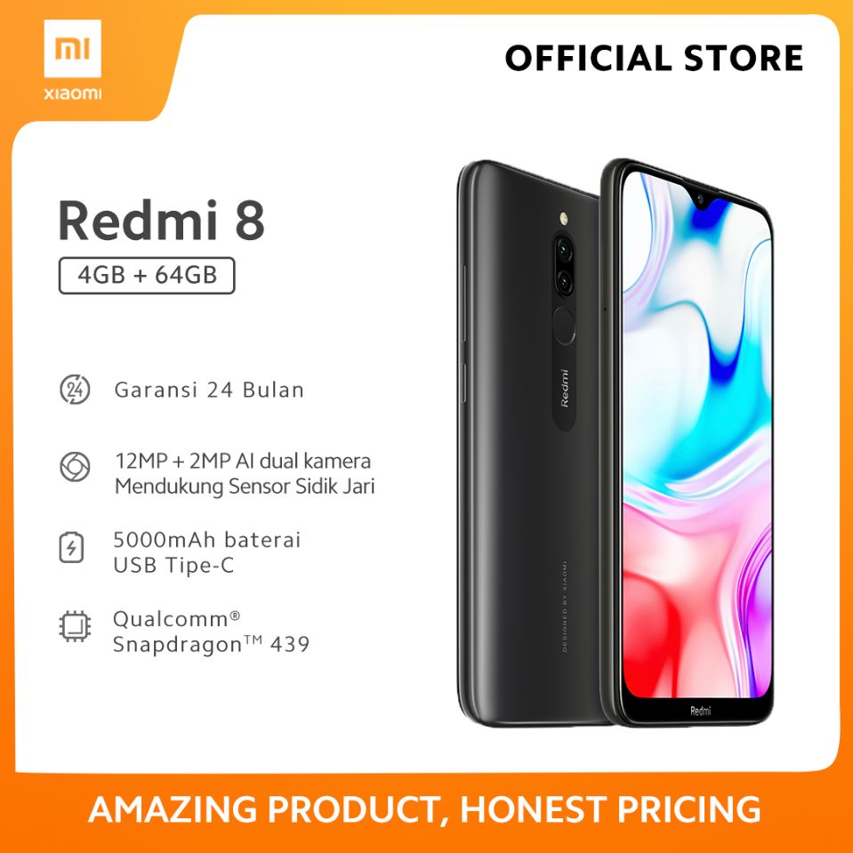 Jual Xiaomi Redmi 8 Smartphone [64 GB/4 GB/O] Free Kartu