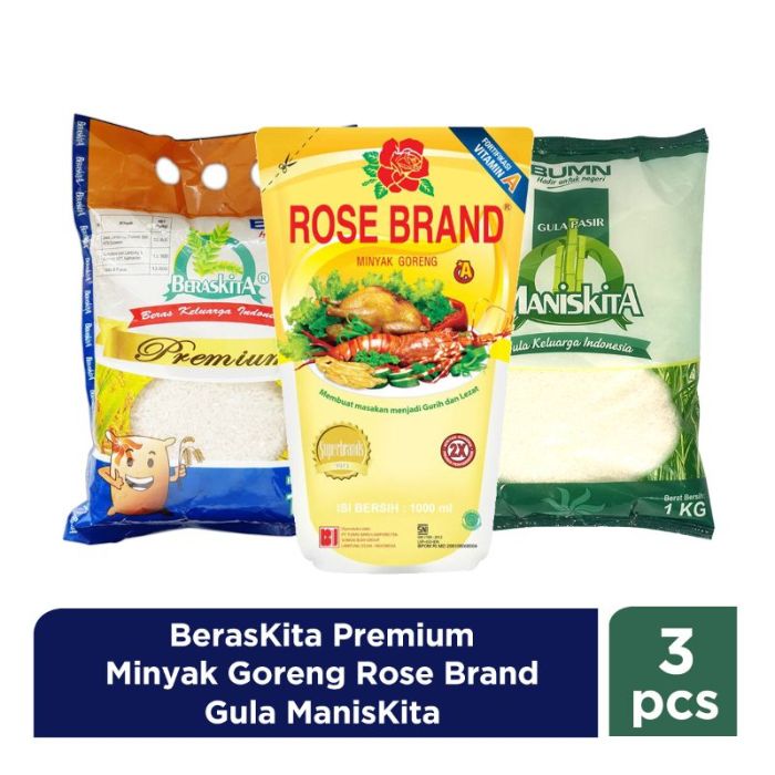 Jual Beraskita Premium Beras 1 Kg Gula Manis Kita 1 Kg Minyak Goreng Kita 1l Online April 2021 